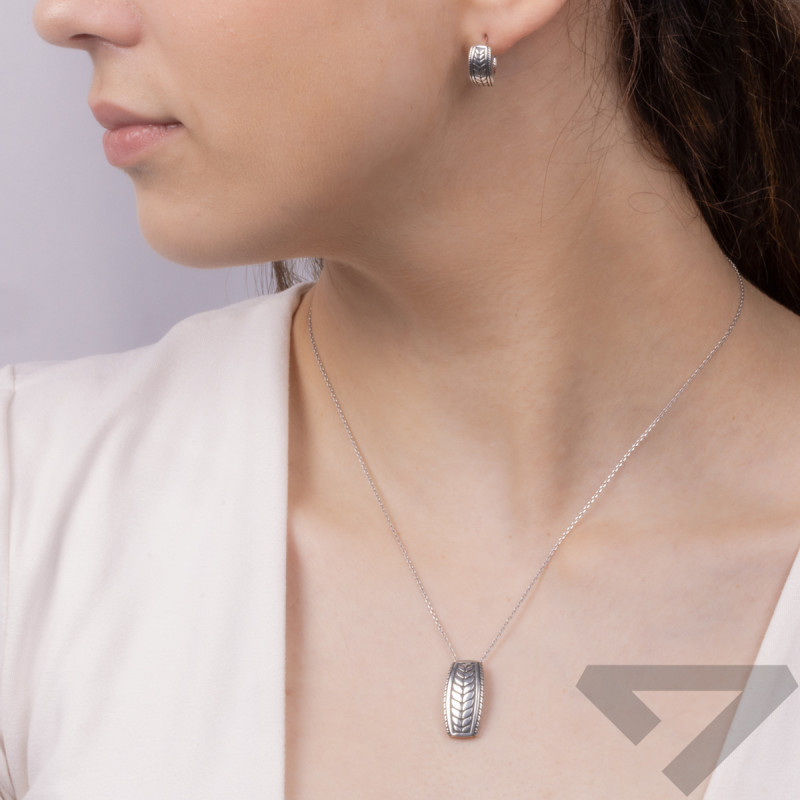 Stříbrné náušnice klas ražený na destičce/angl.zap. SZ SG-250-KA-S ryzost 925