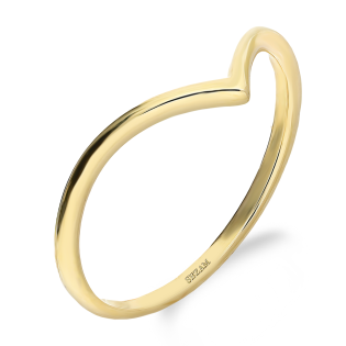 Zlatý prsten Wishbone | Žluté zlato 585 | iSezam.cz