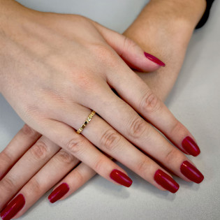 Zlatý prsten Rings s čtverečky ryzost 585 | iSezam.cz