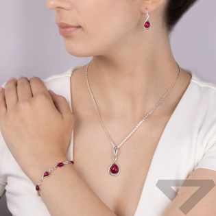 Stříbrný přívěsek kapka s ulexitem bordo 925 | iSezam.cz