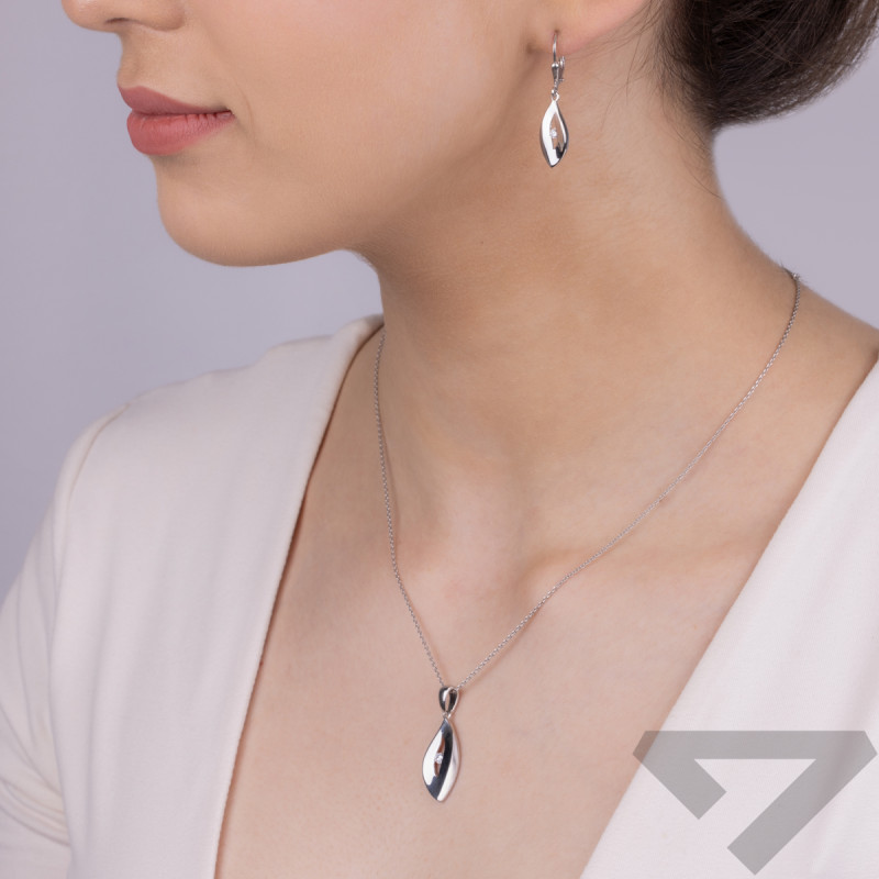 Stříbrný set Slza s zirkonem ryzosti 925 - iSezam.cz