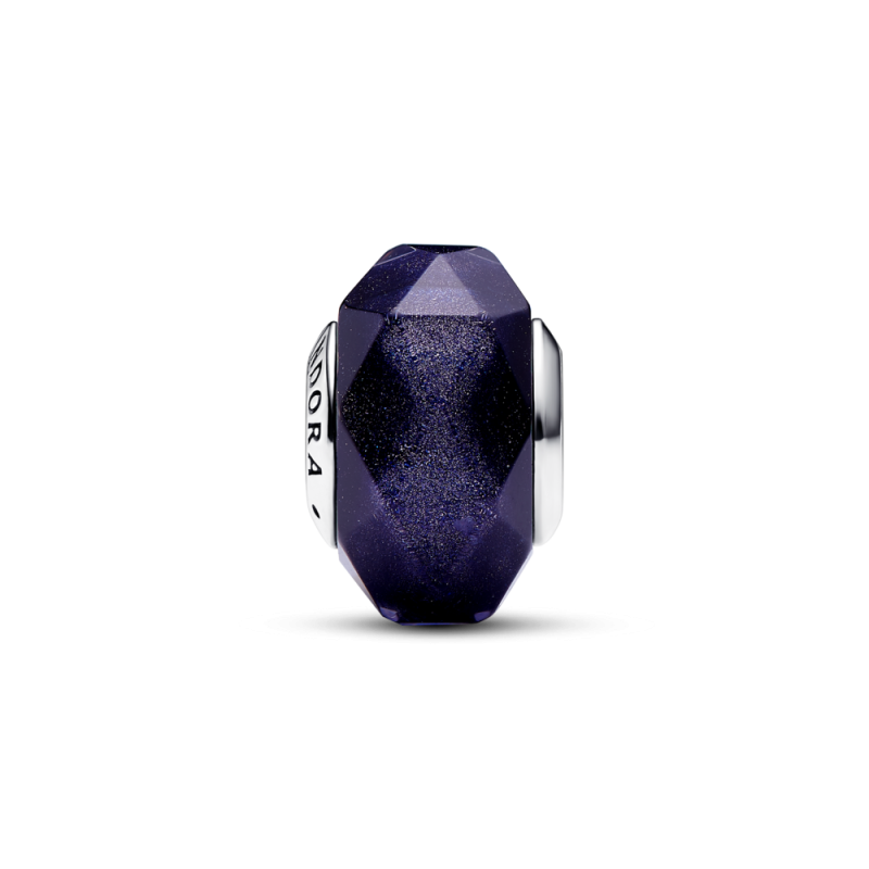 Fasetowany charms z niebieskiego szkła Murano Pandora 792984C00 próba 925