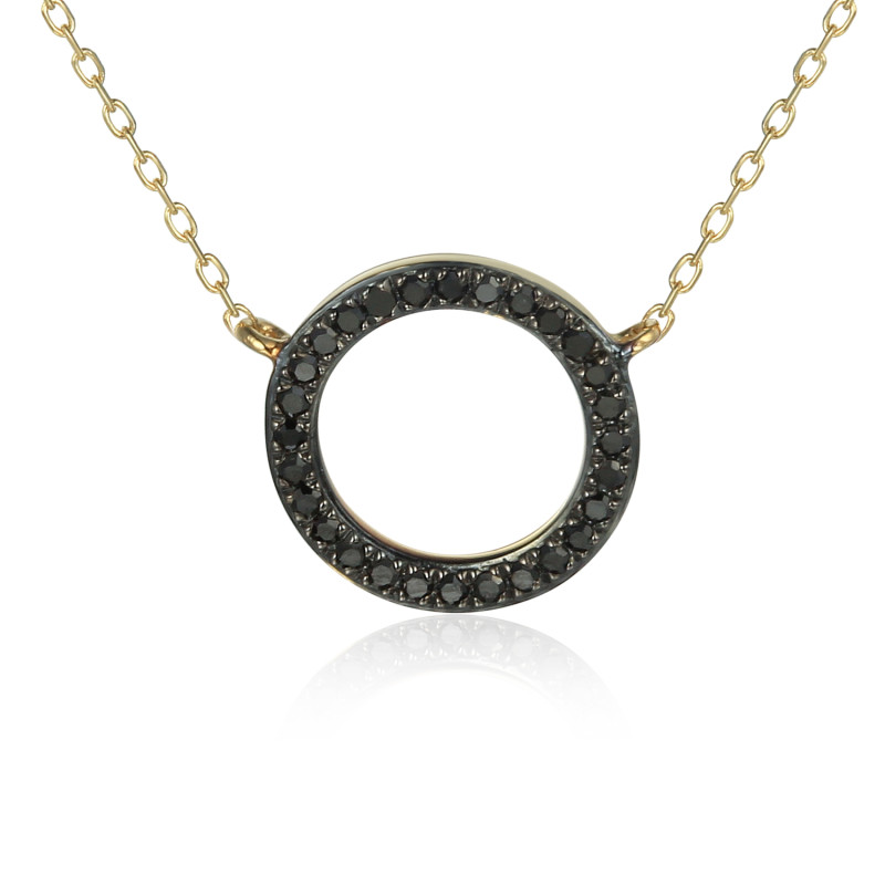 Zlatý náhrdelník s černými diamanty 0,08 ct | iSezam.cz