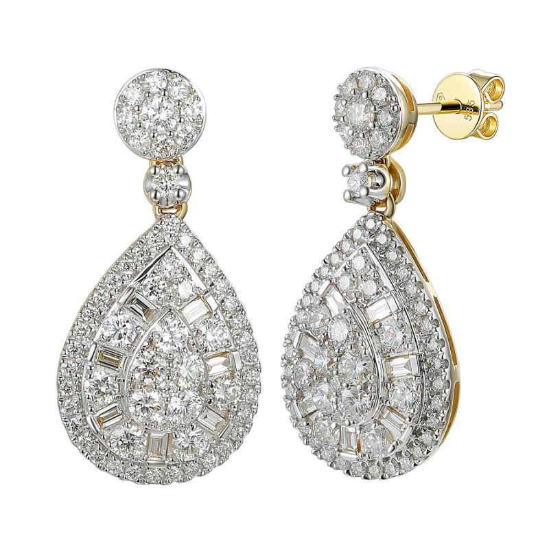 Zlaté náušnice s diamanty 2,08 ct | iSezam.cz