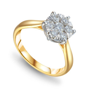 Zlatý prsten s diamantem Luna 0.29ct 585 - iSezam.cz