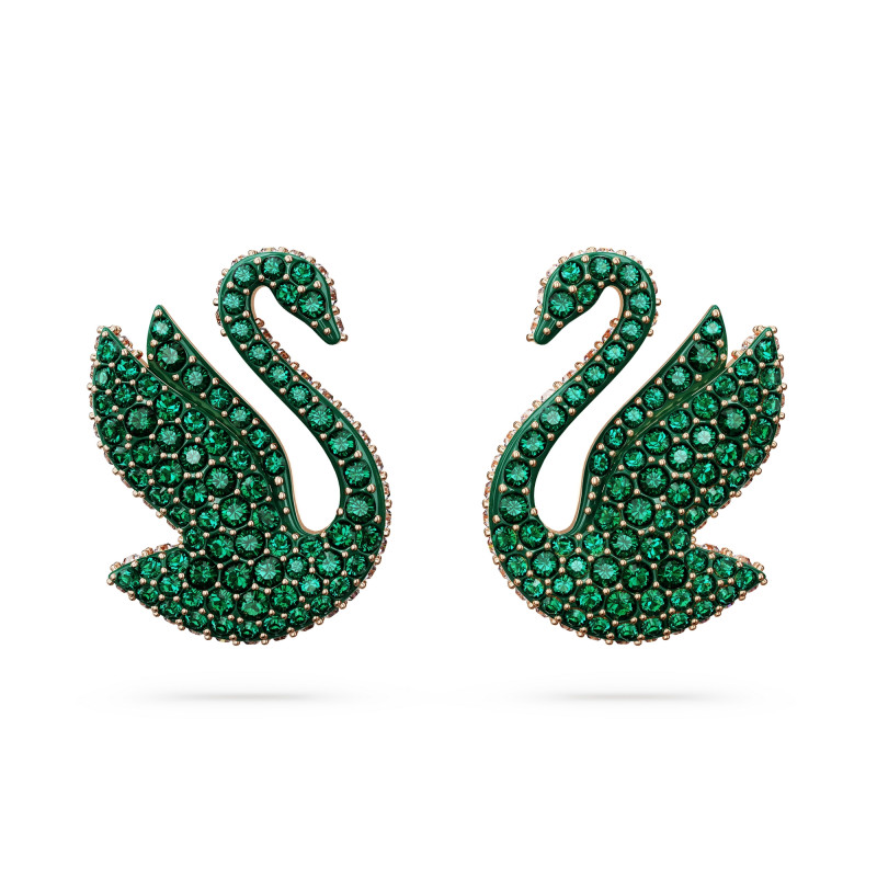 Kolczyki Swarovski Iconic Swan Zielone Sztyft - JubilerSezam.pl