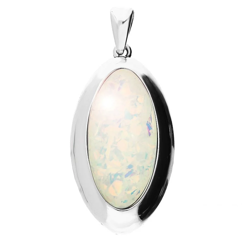 Přívěsek stříbrný slza s opálem šperkařským SZ124 bílý opal ryzost 925