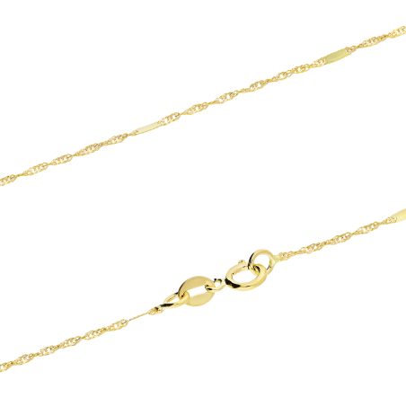 Złoty łańcuszek singapur z blaszkami pr. 585 - JubilerSezam.pl