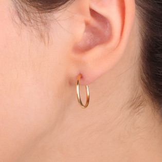 Zlaté kruhové náušnice 18mm, ryzost 585 | iSezam.cz