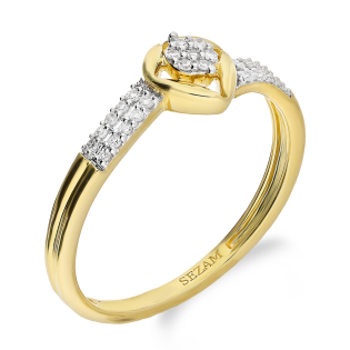 Zásnubní prsten zlatý s diamanty zkouška 375 - iSezam.cz