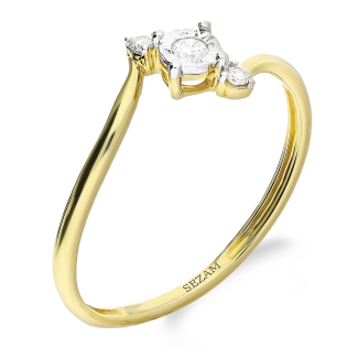 Zásnubní prsten s diamanty žluté zlato 375 - iSezam.cz