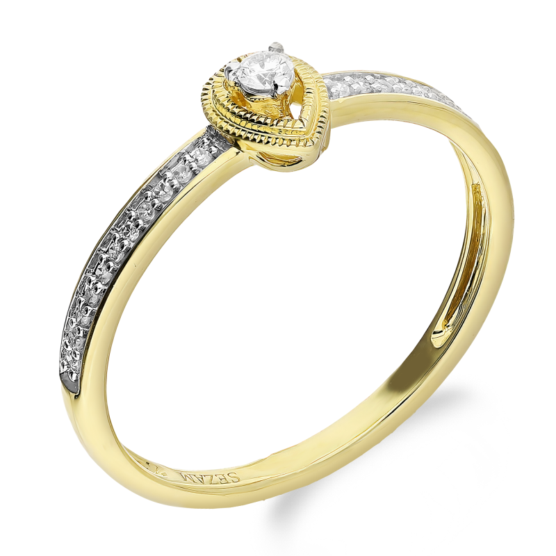 Zásnubní prsten zlatý s diamantem v kapce - iSezam.cz