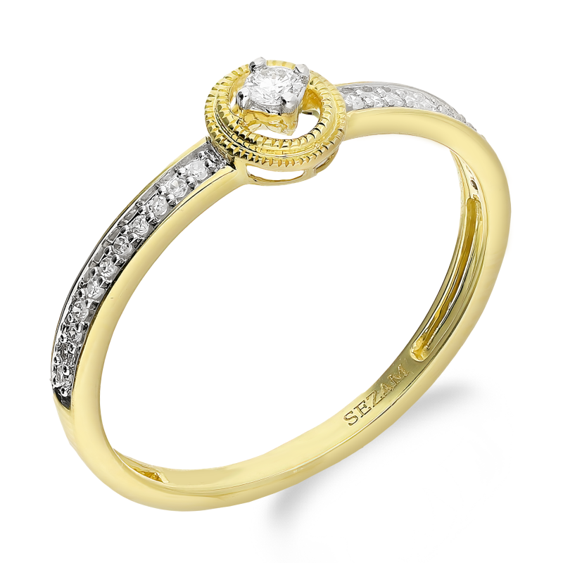 Zásnubní prsten s diamanty ryzosti 375 - iSezam.cz