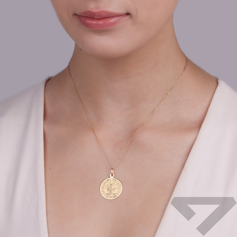 Zlatý Benediktinský medailonek 22mm ryzost 585 | iSezam.cz