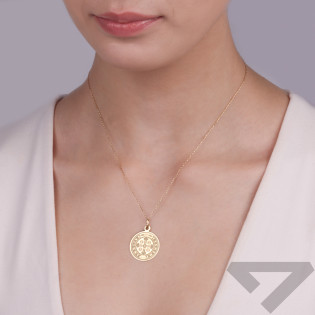 Zlatý Benediktinský medailonek 22mm ryzost 585 | iSezam.cz