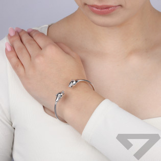Stříbrný náramek bangle Tygři Ag 925 | iSezam.cz