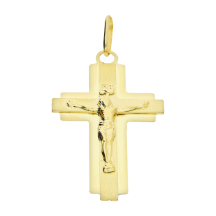 Zlatý křížek s Ježíšem Kristem ryzost 585 - iSezam.cz