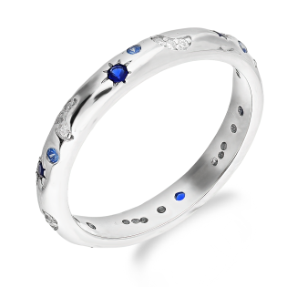 Stříbrný prsten Rings se zirkony ryzost 925 | iSezam.cz