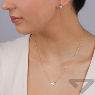 Zlatý náhrdelník hvězda s perletí ryzost 375 | iSezam.cz