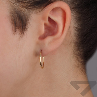 Zlaté Náušnice Kruhy Fazetované 18mm ryzost 585 | iSezam.cz