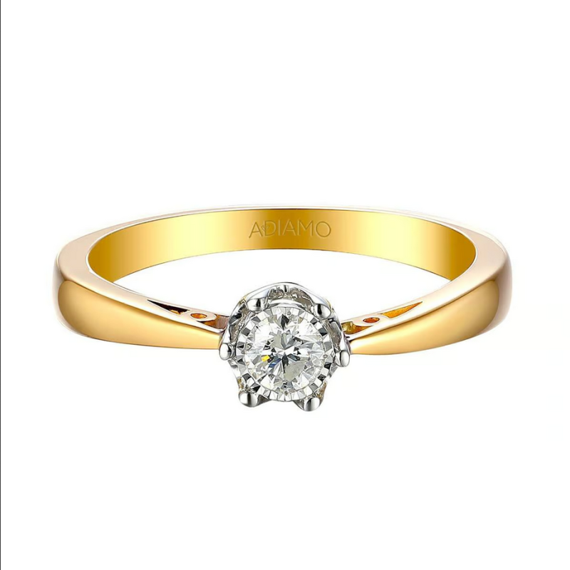 Zásnubní prsten ROYAL s bílým diamantem AW 88312 YW-0,13 ryzost 585
