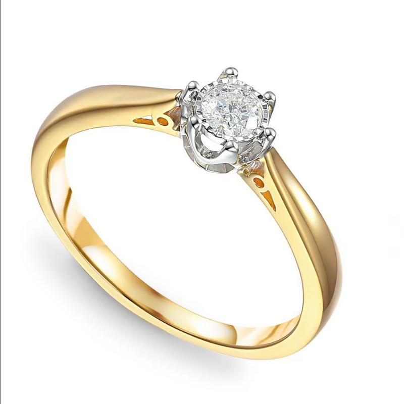 Zlatý zásnubní prsten s diamantem Royal | iSezam.cz