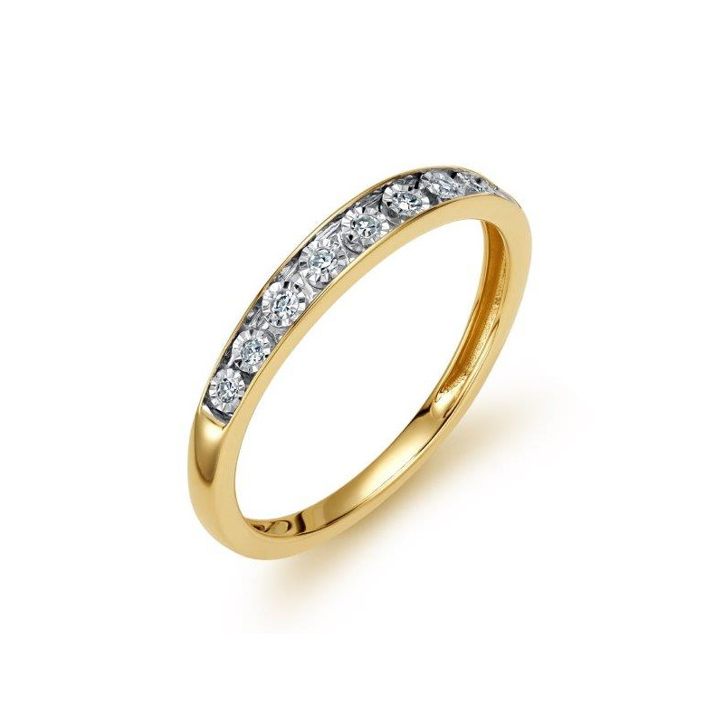 Zlatý zásnubní prsten s diamanty | iSezam.cz