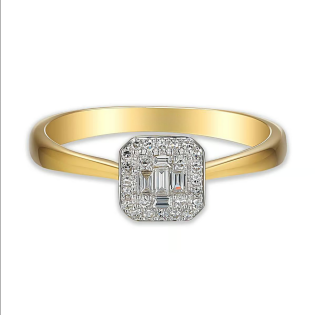 Zlatý zásnubní prsten s diamanty | iSezam.cz