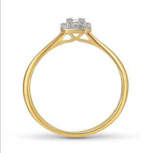 Zlatý zásnubní prsten s diamanty | iSezam.cz