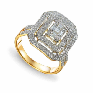 Zlatý zásnubní prsten s diamanty Wiktorii | iSezam.cz
