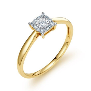 Zlatý zásnubní prsten s diamanty | iSezam.cz