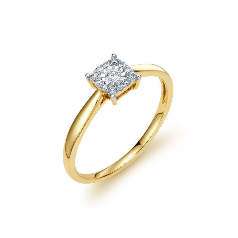 Zlatý zásnubní prsten s diamanty | iSezam.cz