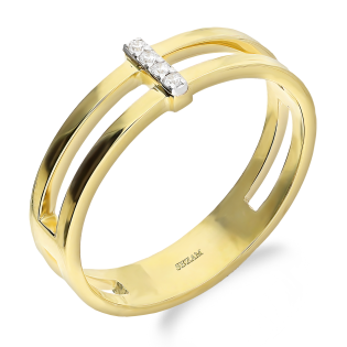 Złoty Pierścionek z Diamentami pr. 585 KB 101-10069 - JubilerSezam.pl