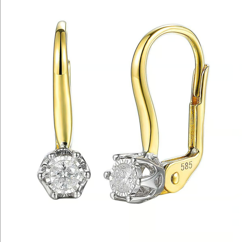 Zlaté náušnice s diamantem 0,27 ct | iSezam.cz