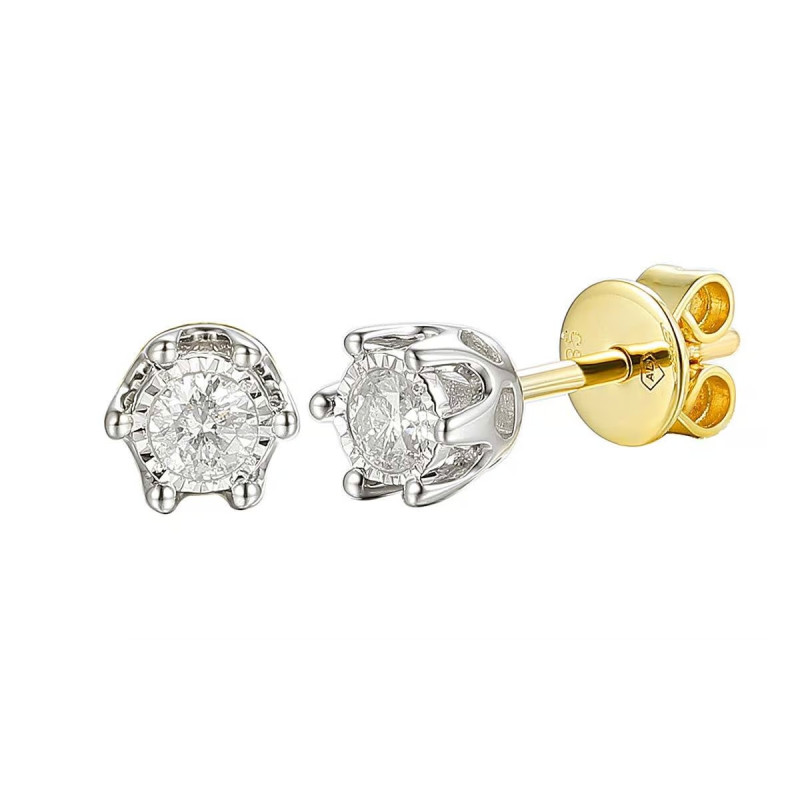 Zlaté náušnice s diamantem 0,27 ct | iSezam.cz