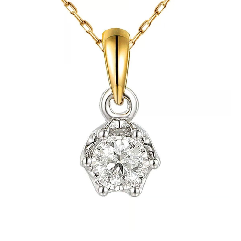 Zlatý přívěsek s diamantem 0,13 ct | iSezam.cz