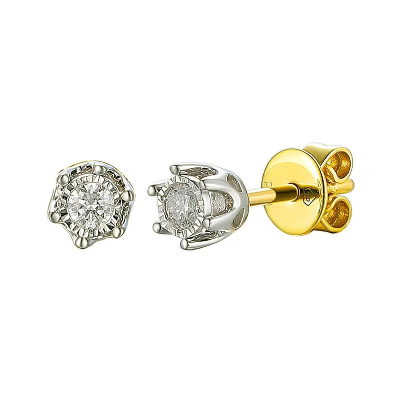 Zlaté náušnice s diamantem 0.10ct | iSezam.cz
