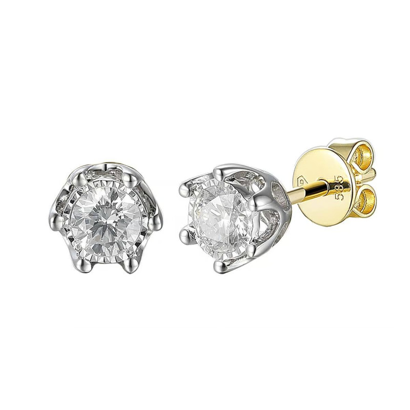 Zlaté náušnice s diamantem 0.37ct | iSezam.cz