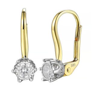 Zlaté náušnice s diamantem 0.37ct | iSezam.cz