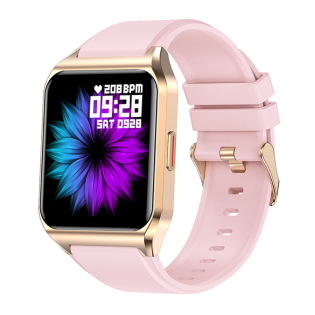 Smartwatch Rubicon RNCE89 złoty różowy silikon SMARUB157
