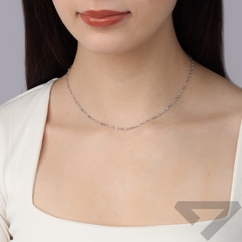 Rhodovaný stříbrný řetízek vzor singapur 1,8 mm ryzost 925