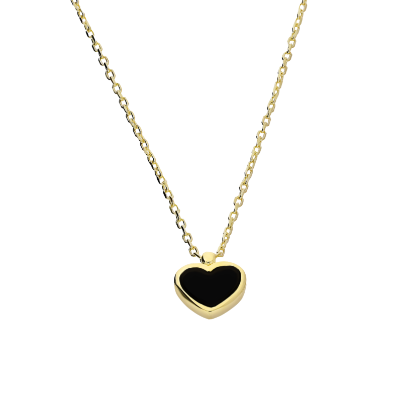 Zlatý náhrdelník srdce s achátem | iSezam.cz
