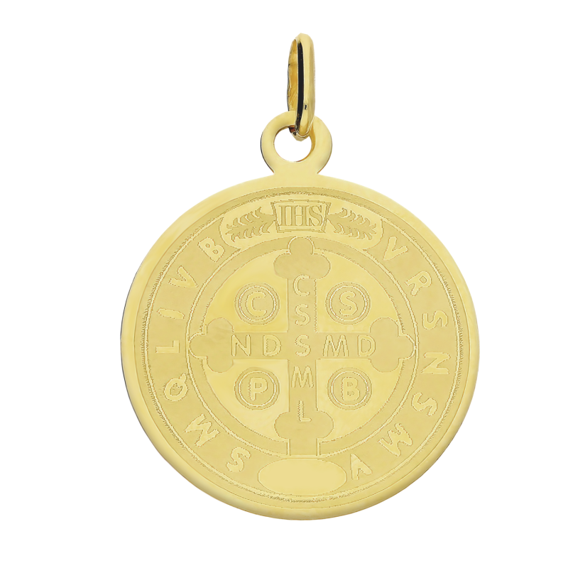 Zlatý Benediktinský medailonek 22mm OS 32-0510-127-128 laser ryzost 585