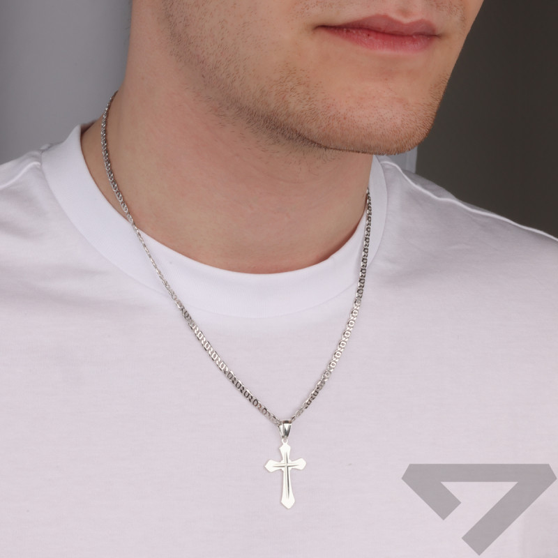 Stříbrný křížek hladký s rameny do špičky MV GKD022 ryzost 925