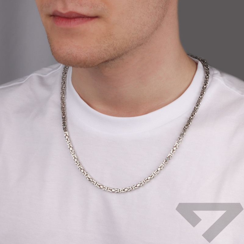 Stříbrný rhodiovaný řetízek královský vzor 5 mm ryzost 925