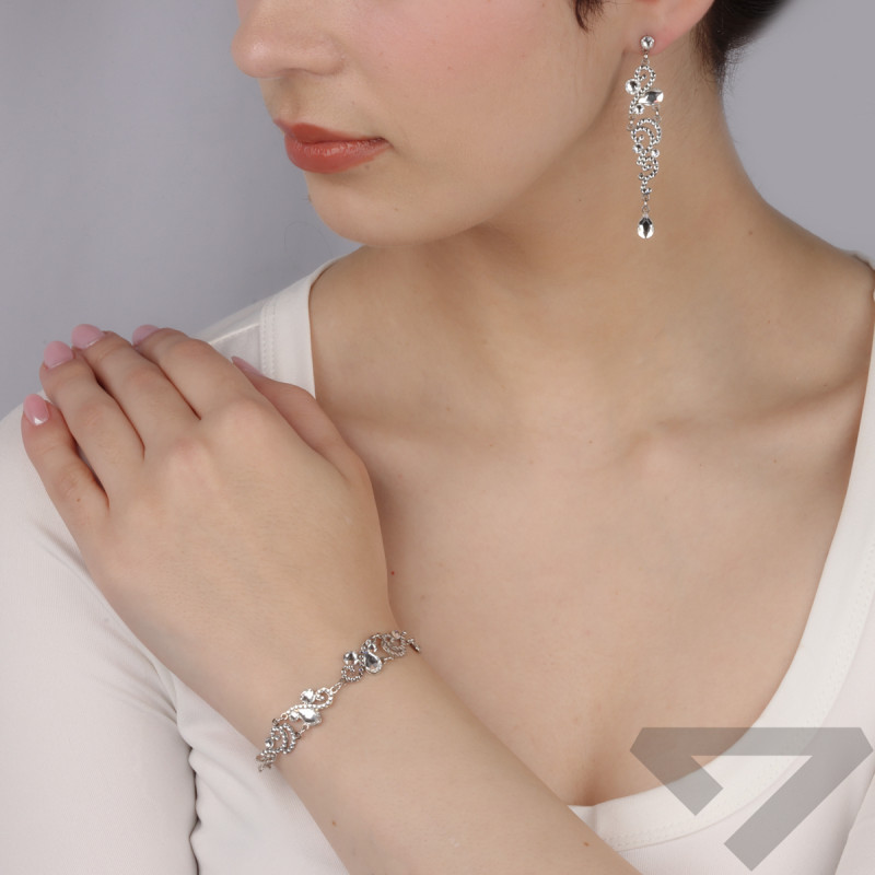 Stříbrný náramek s krystaly GRACE Ag 925 | iSezam.cz