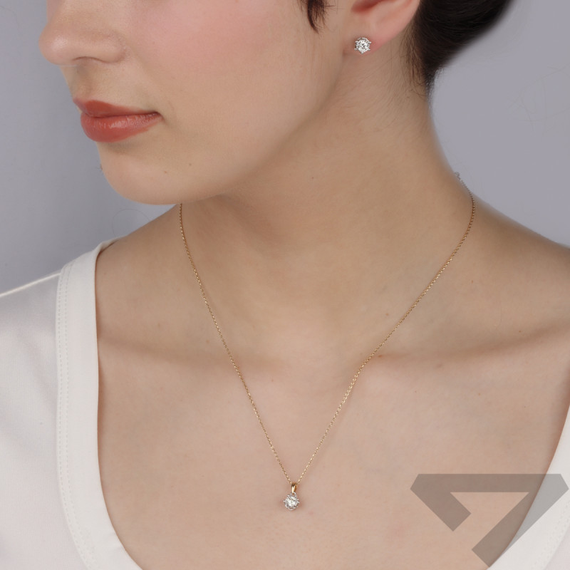 Přívěsek s diamantem 0,13 ct, zlato 585