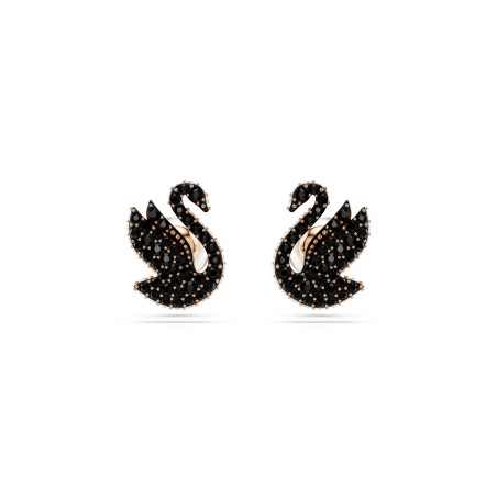 Kolczyki Swarovski Swan Czarne Kryształy - JubilerSezam.pl