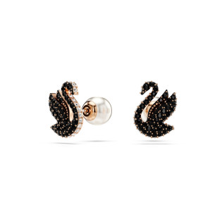 Kolczyki Swarovski Swan Czarne Kryształy - JubilerSezam.pl