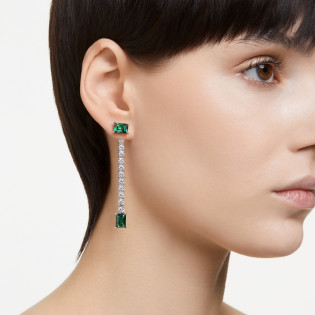 Kolczyki Swarovski Matrix Zielone Długie 5665786 - JubilerSezam.pl